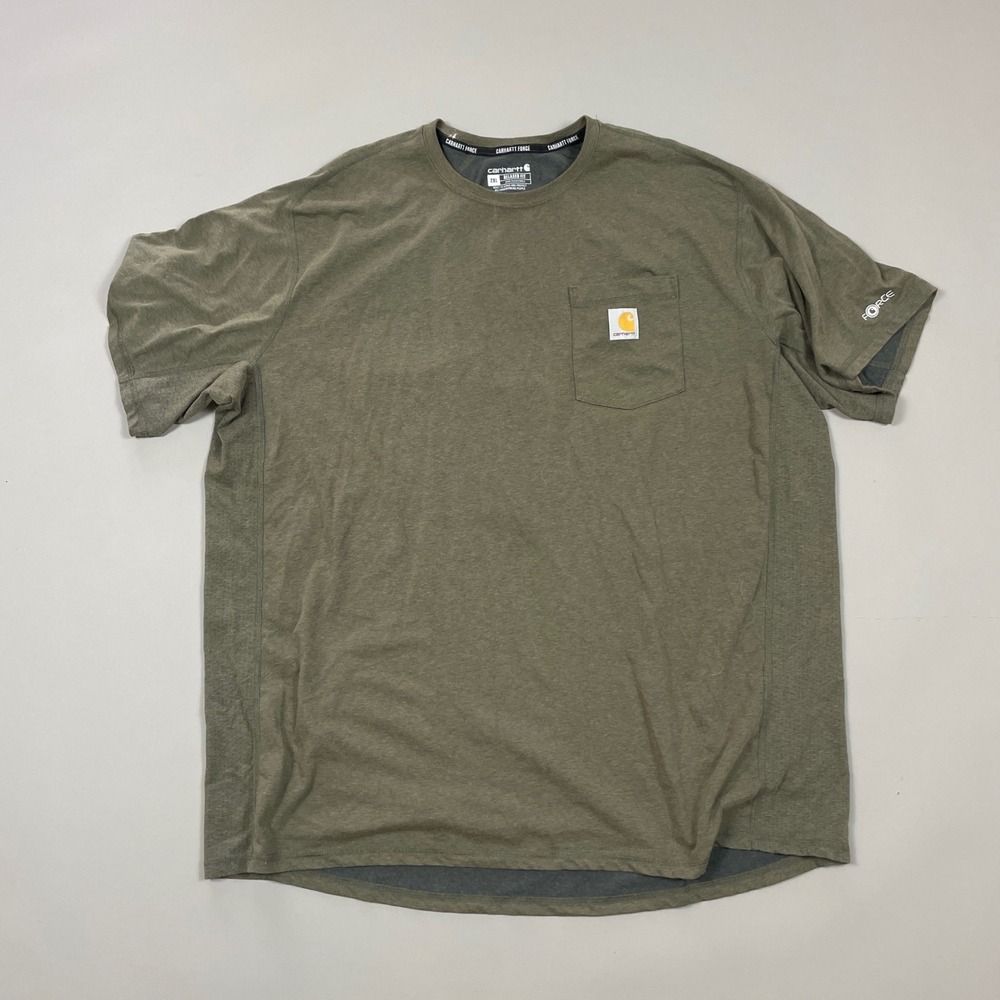 Carhartt Force Relaxed Fit Pocket T-Shirt Mens 2XL Olive Green Short Sleeve Work